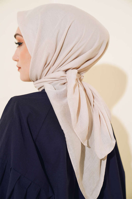 Plain Cotton Scarf Beige