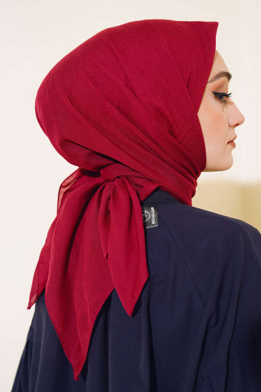 Plain Cotton Scarf Burgundy