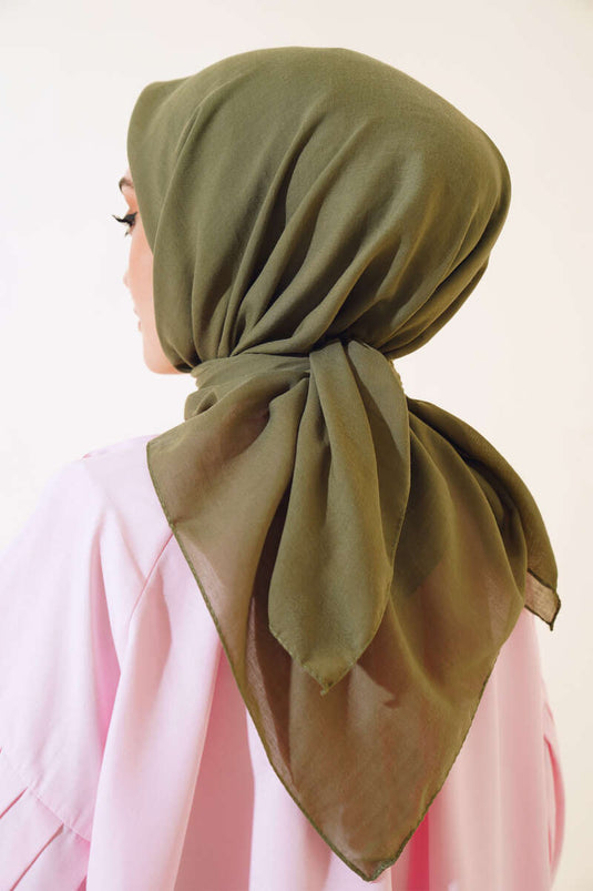 Plain Cotton Scarf Khaki