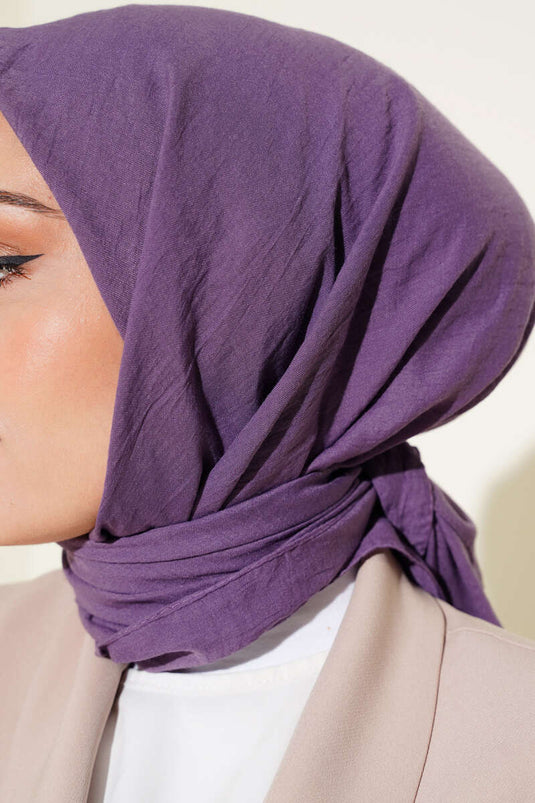 Plain Cotton Scarf Violet