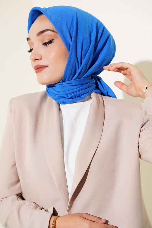 Plain Cotton Scarf Royal Blue