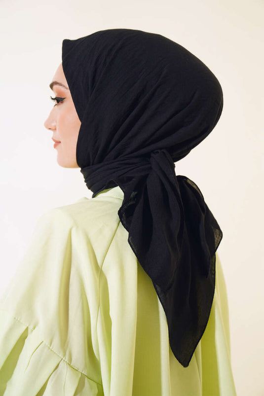 Plain Cotton Scarf Black