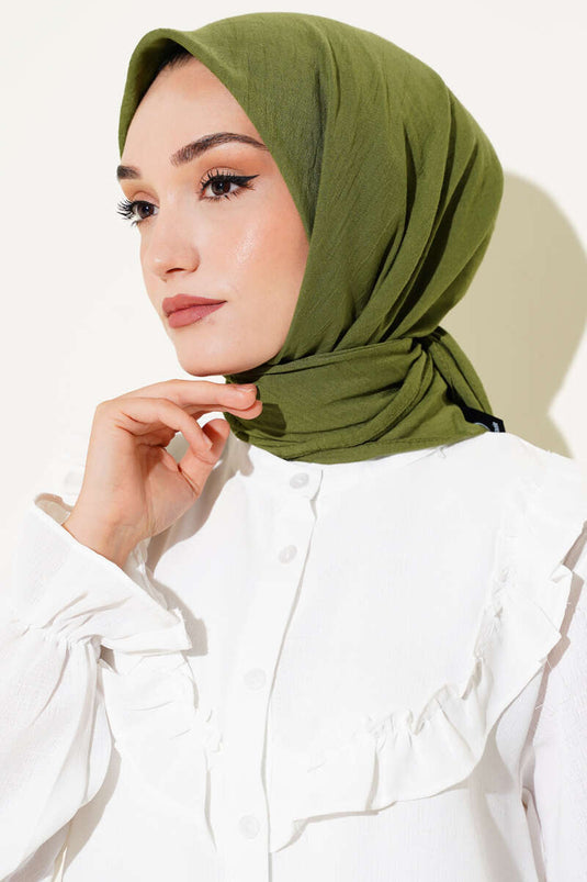 Plain Cotton Scarf Green