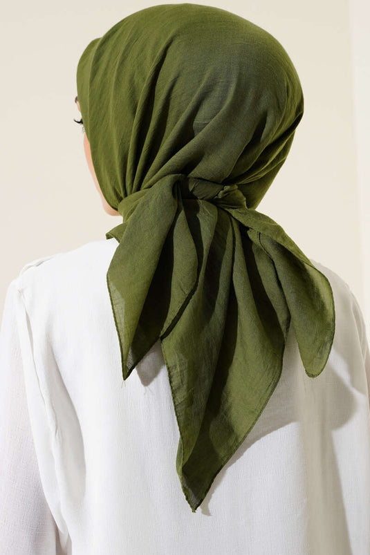 Plain Cotton Scarf Green