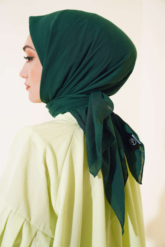 Plain Cotton Scarf Emerald