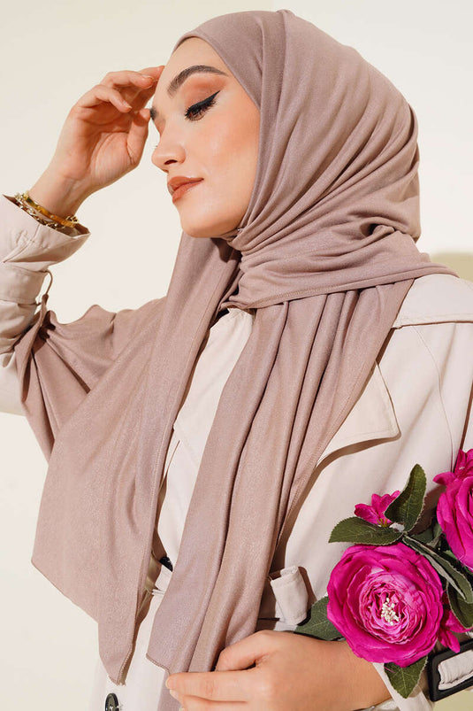 Châle en coton peigné uni bronze