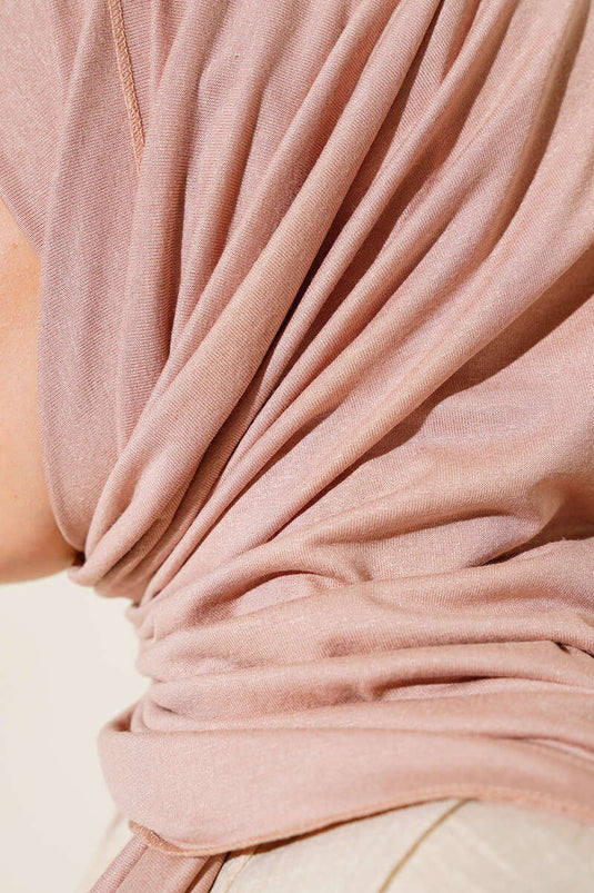 Châle en coton peigné uni rose