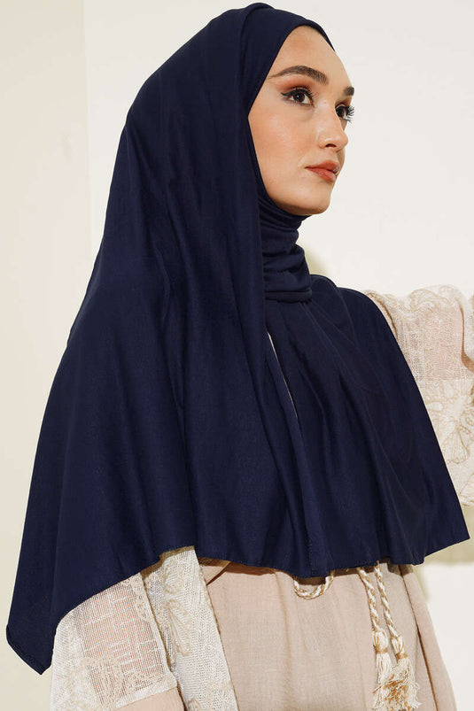 Plain Jersey Scarf Navy Blue