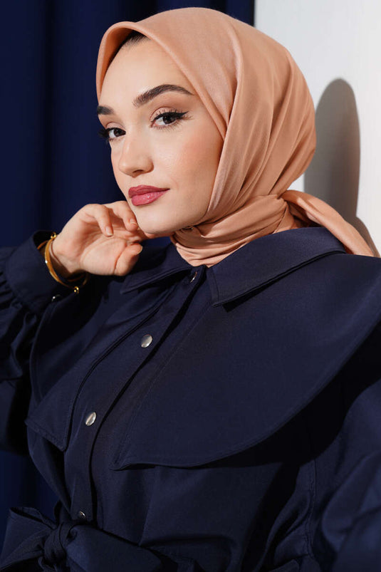 Écharpe douce unie couleur pêche -136