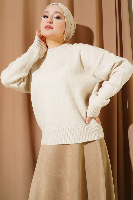 Düz Yumoş Triko Kazak Taş