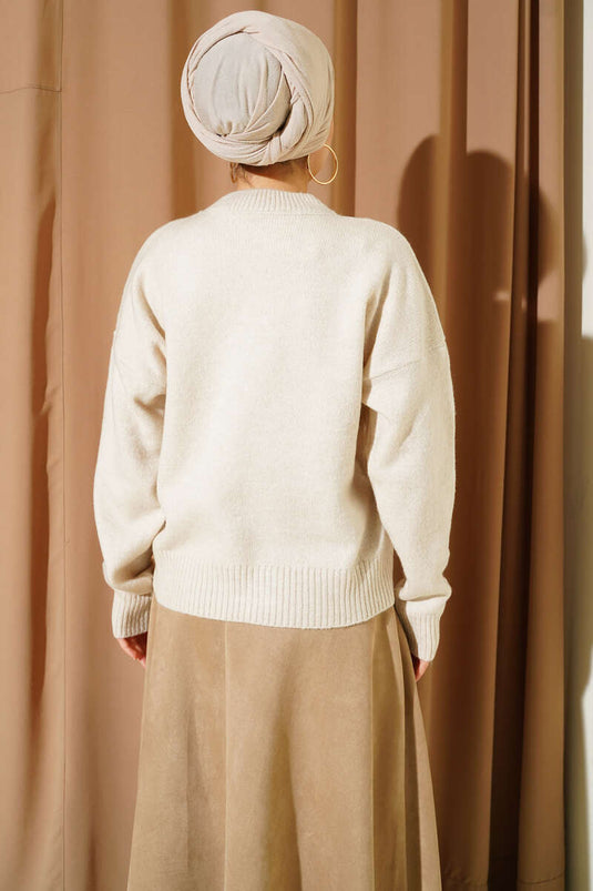 Düz Yumoş Triko Kazak Taş