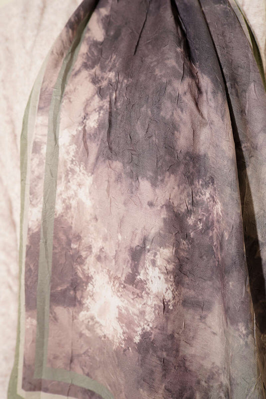 Marbled Pattern Bamboo Crush Scarf Light Green