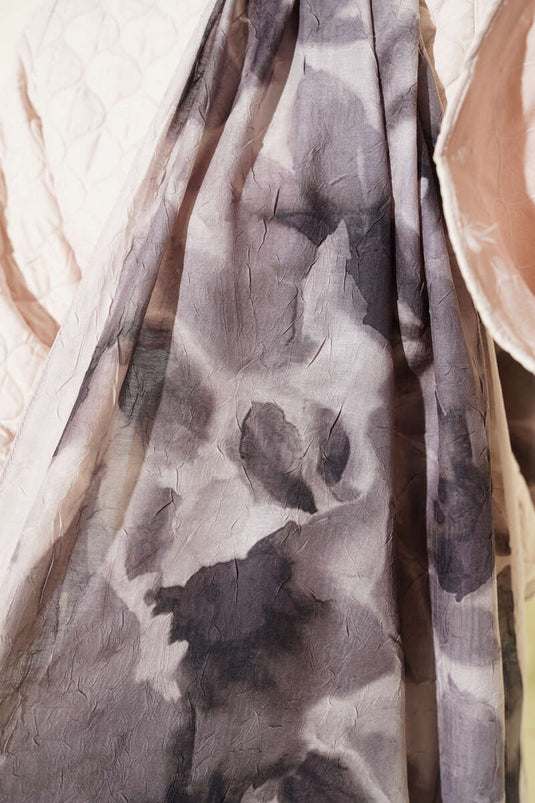 Écharpe en bambou à motif Ebruli beige