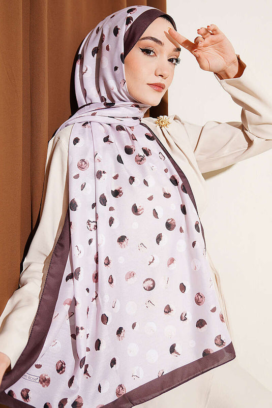 Écharpe à motif pois Ebruli beige marron