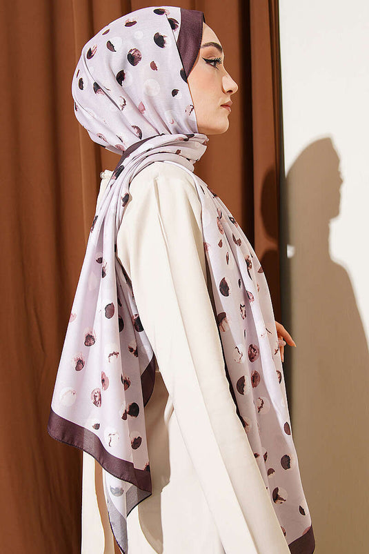 Écharpe à motif pois Ebruli beige marron