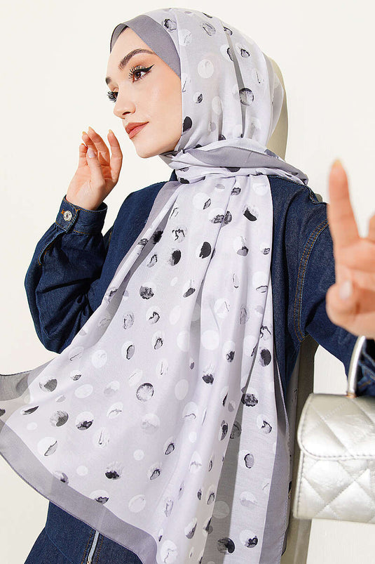 Foulard à motif pois Ebruli gris