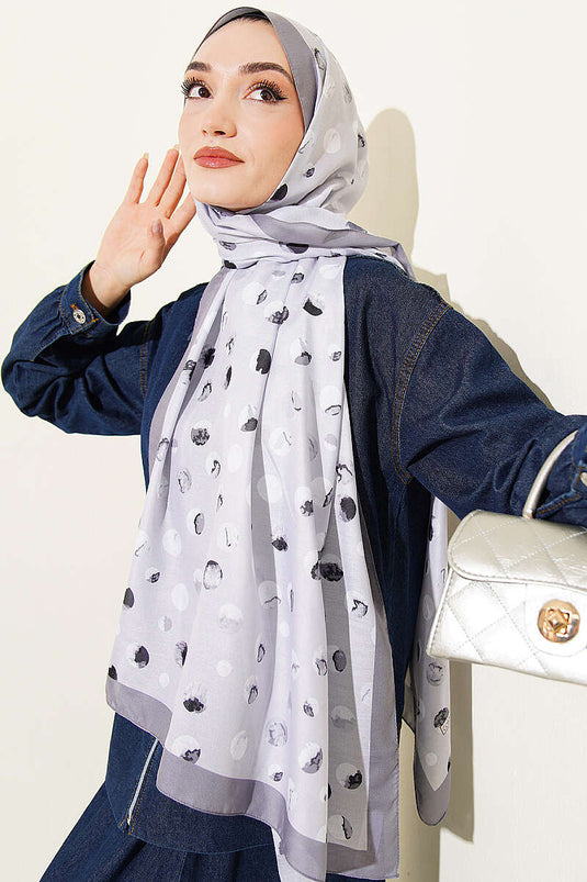 Foulard à motif pois Ebruli gris