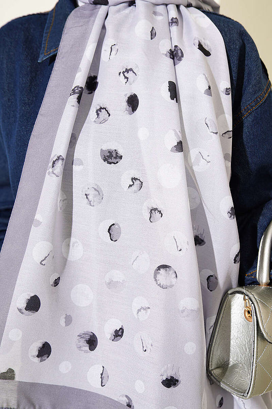 Foulard à motif pois Ebruli gris