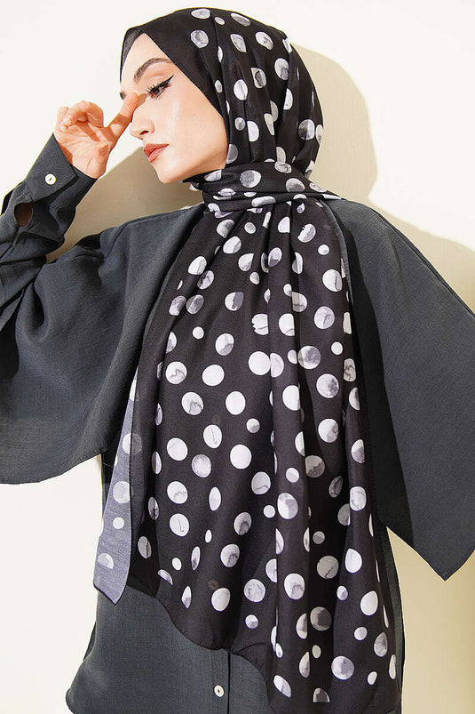Foulard à motif pois Ebruli noir