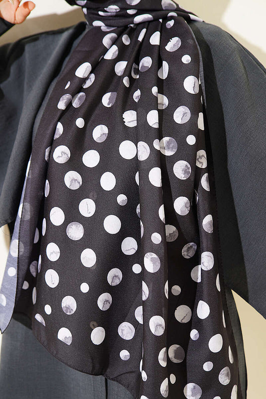 Foulard à motif pois Ebruli noir