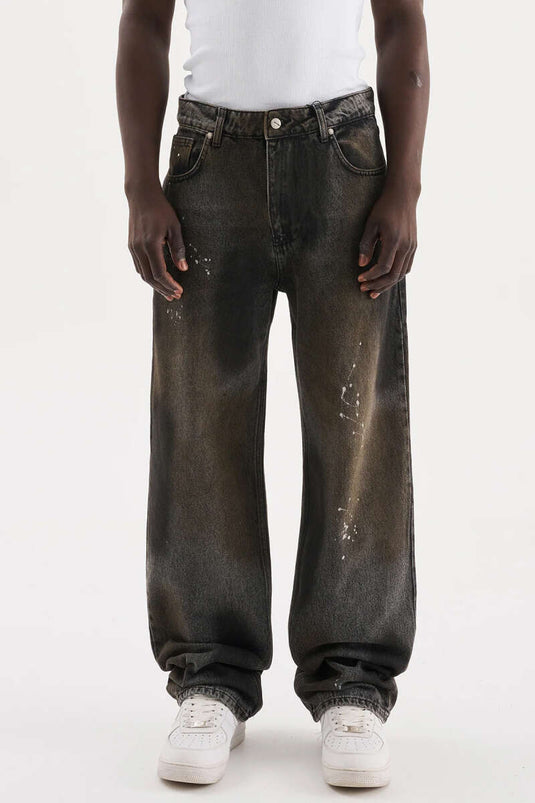 Stylish Loose-Fitting Men's Denim Trousers Anthracite