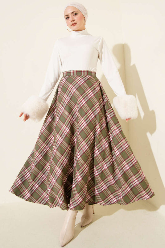 تنورة إيكوسيلي كلوش باللون الكاكي