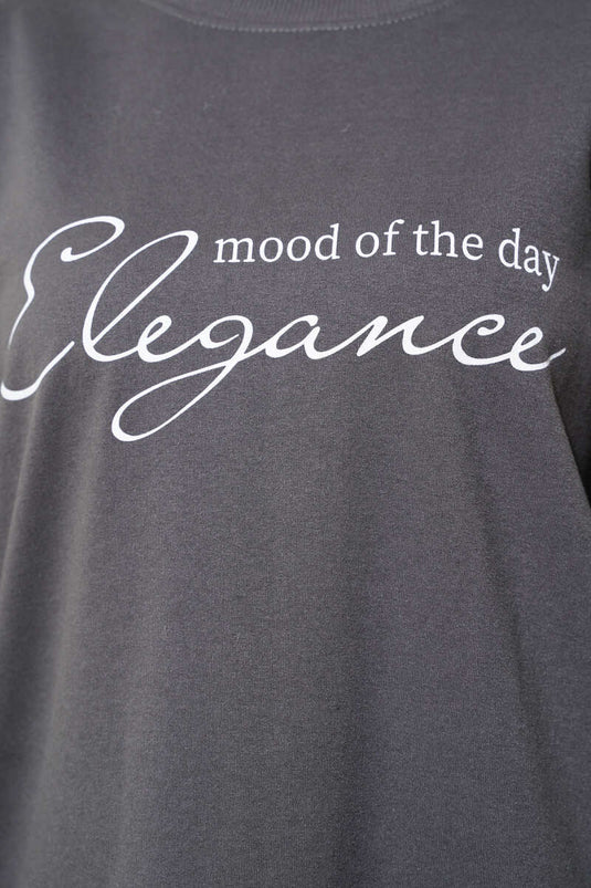 Elegance Printed Two-Ply Tunic Charcoal