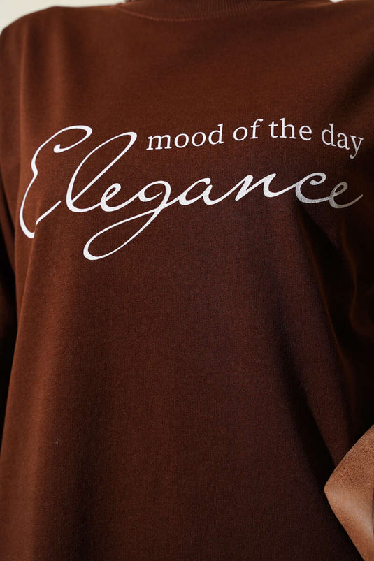 Elegance Printed Two-Ply Tunic Brown