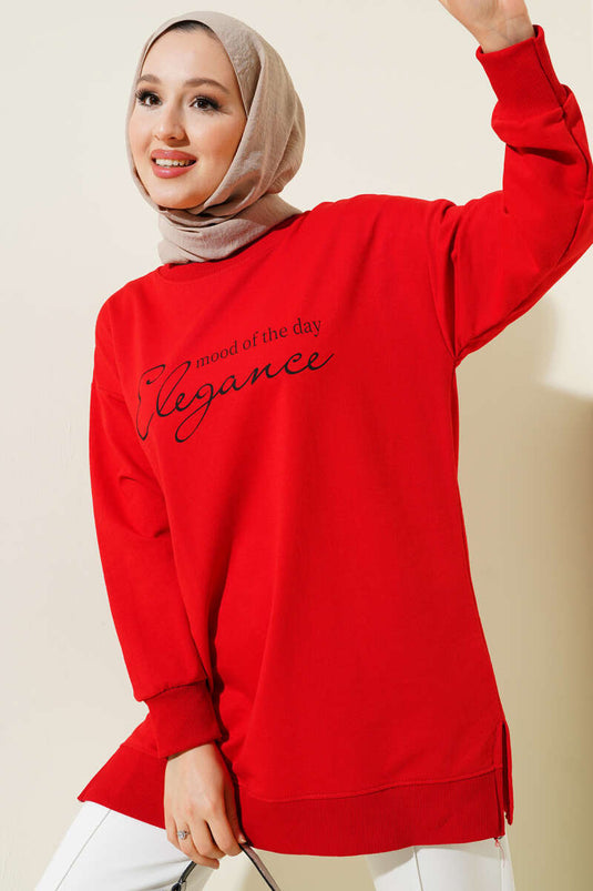 Tunique à deux fils imprimée Elegance Rouge