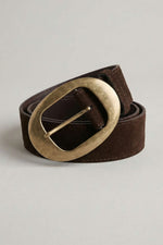 Ceinture en suède à boucle Elips marron