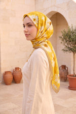 Série De Foulards À Motif Floral Jaune Élégant