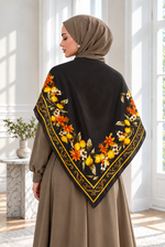 Élite Écharpe À Motifs Épaule - Série Foulard Café
