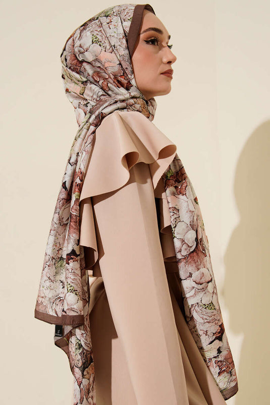 Elora Serisi Desenli Modal  Şal Kahve