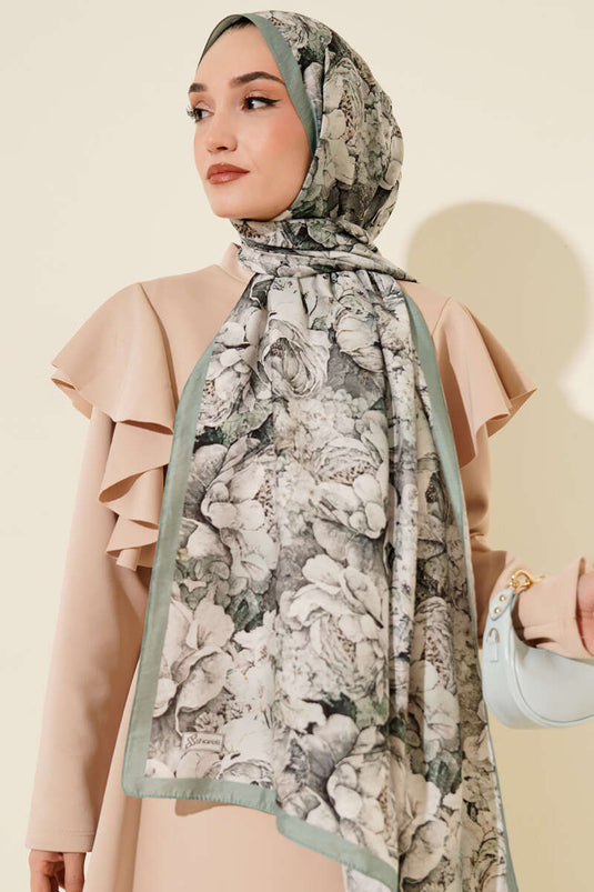 وشاح مودال بنقوش من سلسلة إيلورا، لون نعناعي