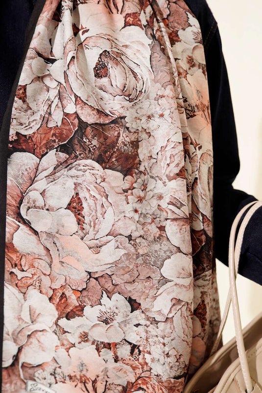 Écharpe Elora Series en modal à motifs, couleur noir latte