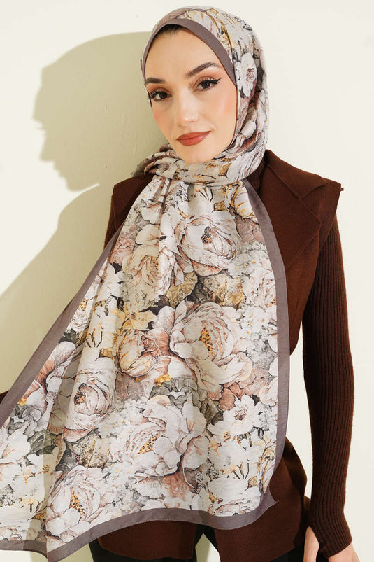 وشاح مودال بنقوش من سلسلة إيلورا، بني فاتح