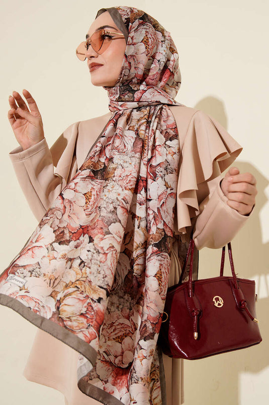 Elora Series Patterned Modal Scarf, Mink