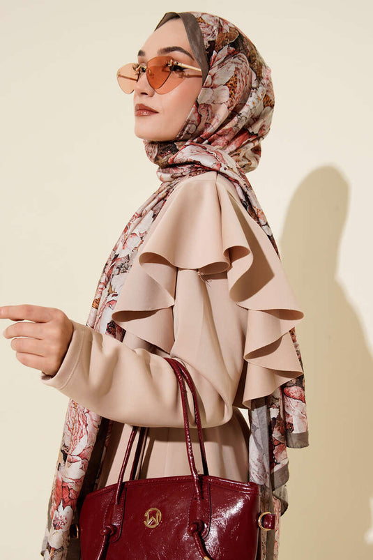 Elora Series Patterned Modal Scarf, Mink