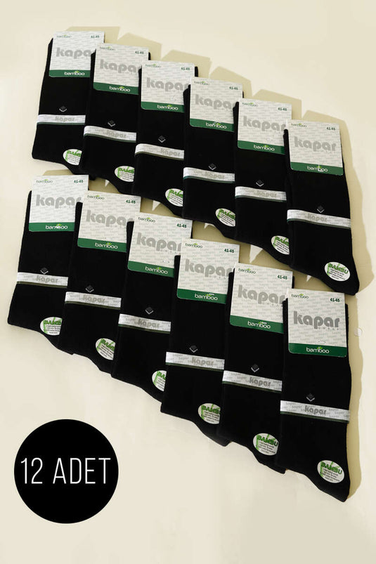 Men's 12-Pack Bamboo Seamless Ankle Socks Black