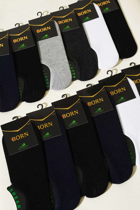 Assortiment de 12 paires de chaussettes de sport en bambou pour hommes 1