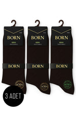 Lot de 3 paires de chaussettes pour homme à motif baklava, marron