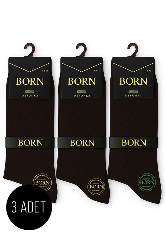 Men's 3-Pack Baklava Pattern Ankle Socks, Brown