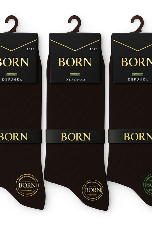 Men's 3-Pack Baklava Pattern Ankle Socks, Brown