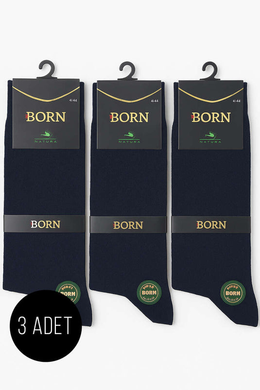 Men's 3-Pack Diamond Pattern Ankle Socks, Navy Blue