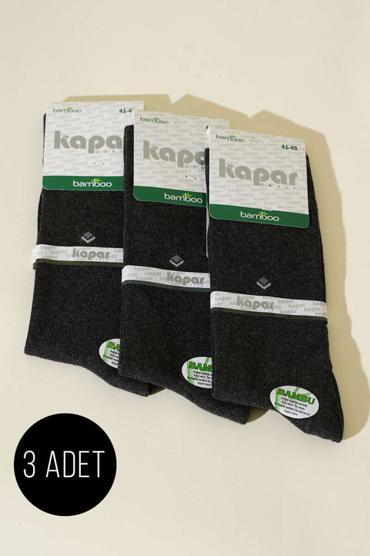 Men's 3-Pack Bamboo Anthracite Socks