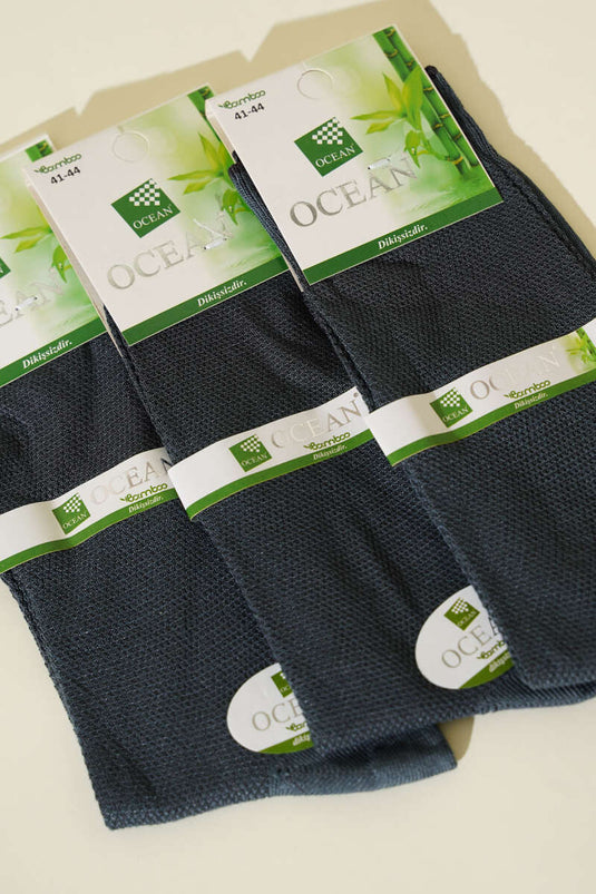 Erkek 3'lü Yazlık Soket Bambu Çorap Füme