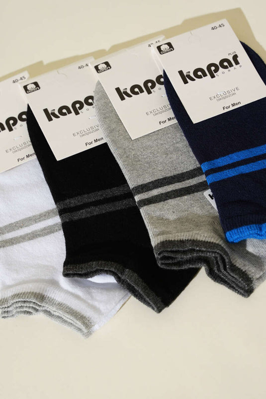 مجموعة جوارب رجالية بدون خياطة للكاحل، عبوة من 4 قطع، 3