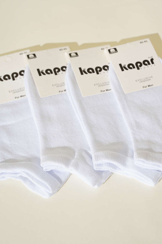 Men's 4-Pack Seamless Ankle Socks White