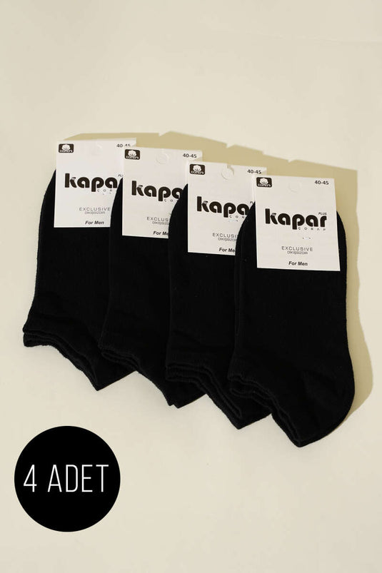 Men's 4-Pack Seamless Ankle Socks, Black