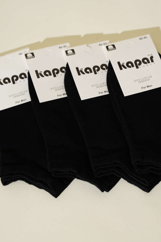 Men's 4-Pack Seamless Ankle Socks, Black